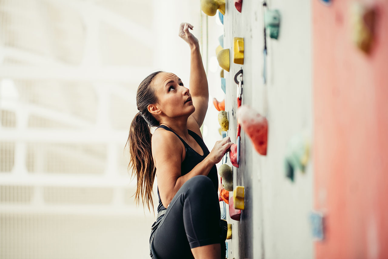indoor female climber