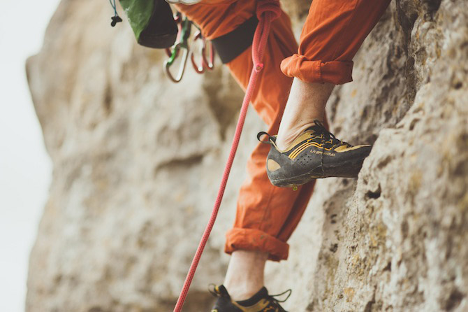 foot placement in trad climbing